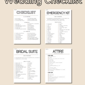 Wedding Checklist Printable and Digital, Wedding Checklist, Canva Wedding Planner, Wedding Planner Checklist, Download Wedding Planner, PDF