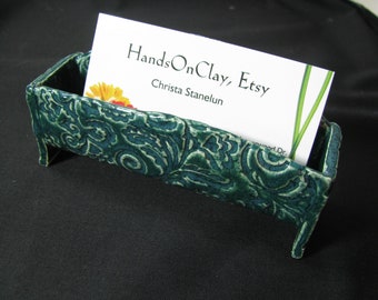 Business Card Holder Desk Accessory Whimsical Card Etsy