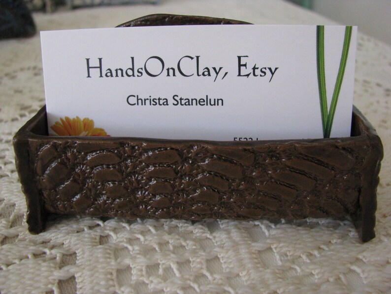 Business Card Holder Ceramic Card Holder Ceramic Desk Etsy