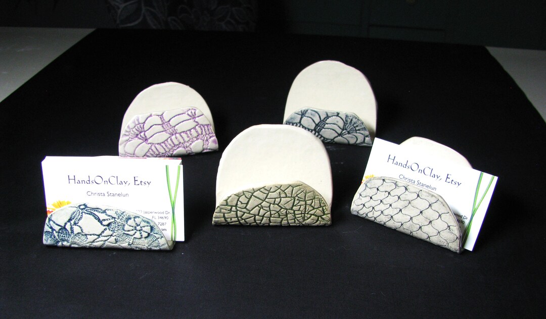 Business Card Holder/desk Accessory/ceramic Art Card Holder/great