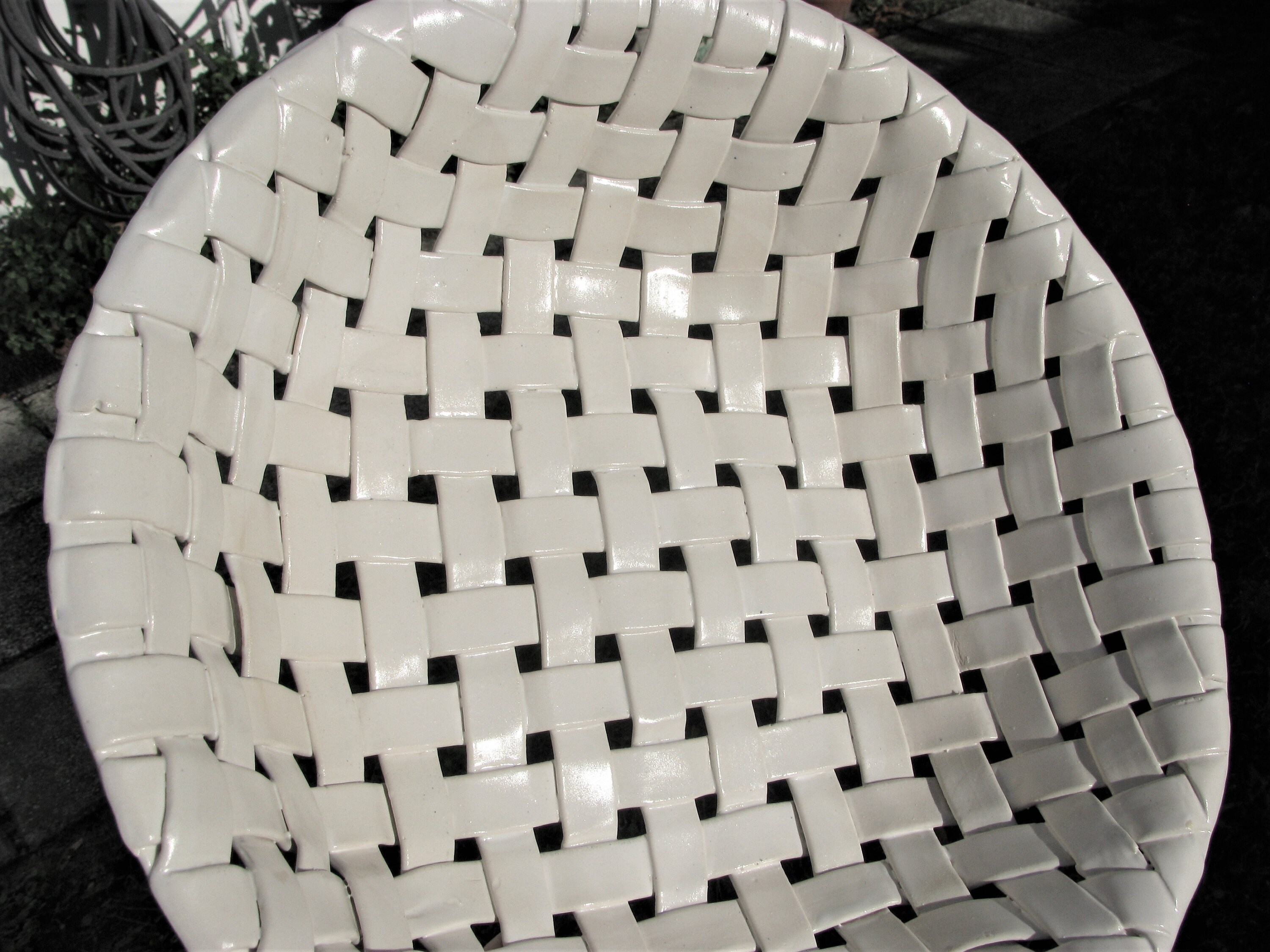 Basket ceramic woven basket fruit bowl/woven pottery Etsy