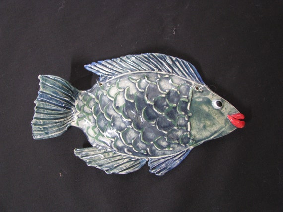 Ceramic Fish Fish Wall Decor Fish Art Pottery Fish Wall Etsy