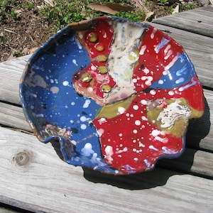 Ceramic bird bath/artistic birdbath/garden ornament/wildlife water dish/ unique gift//bird feeder/yard art/clay art/