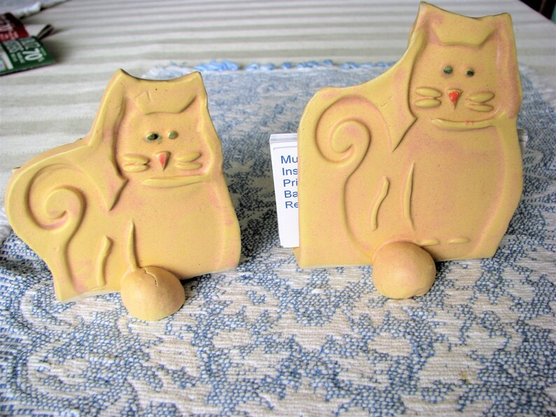 Business Card Holder Ceramic Cat Card Holder Pottery Desktop Etsy