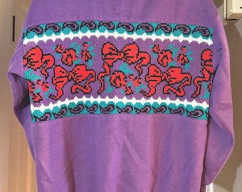 Vintage 90's Lauren Brooke Collared Crewneck Ribbon Knit Sweater