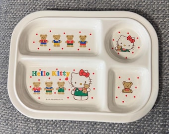 Vintage Sanrio Hello Kitty Teddy Bear Sectioned Children's Plate
