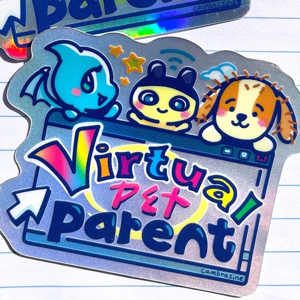 Virtual Pet Parent Holo Sticker