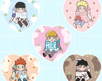 Botones de corazón de leche