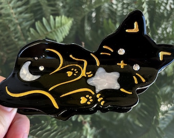PREORDER Midnight Kitty Hair Claw Clip