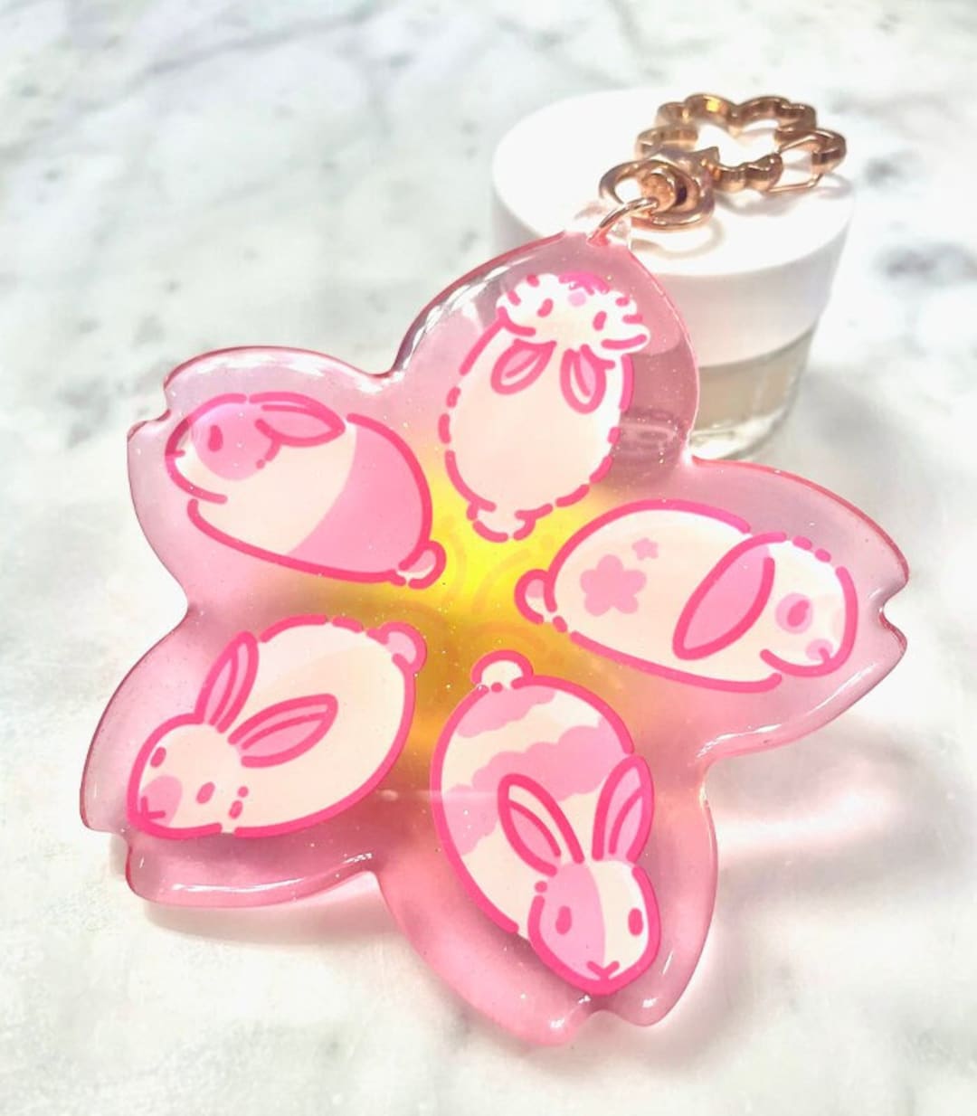 Bunny Blossom Keychain - Etsy