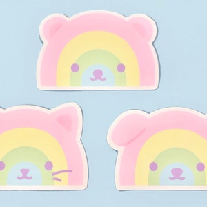 Adesivi in vinile con animali arcobaleno