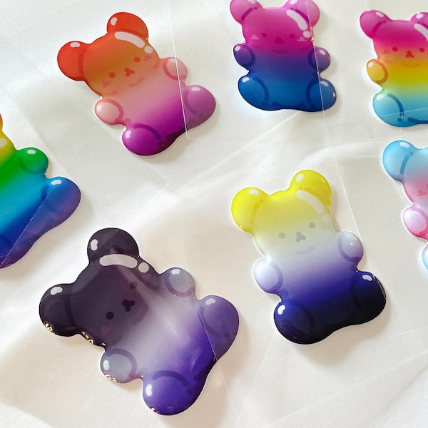 Pride Gummy Bear Epoxy Sticker