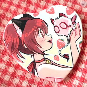 PREORDER Strawberry Heart Button