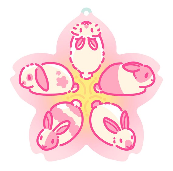 Bunny Blossom Keychain - Etsy