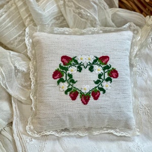 Strawberry Heart Cross Stitch Pattern PDF