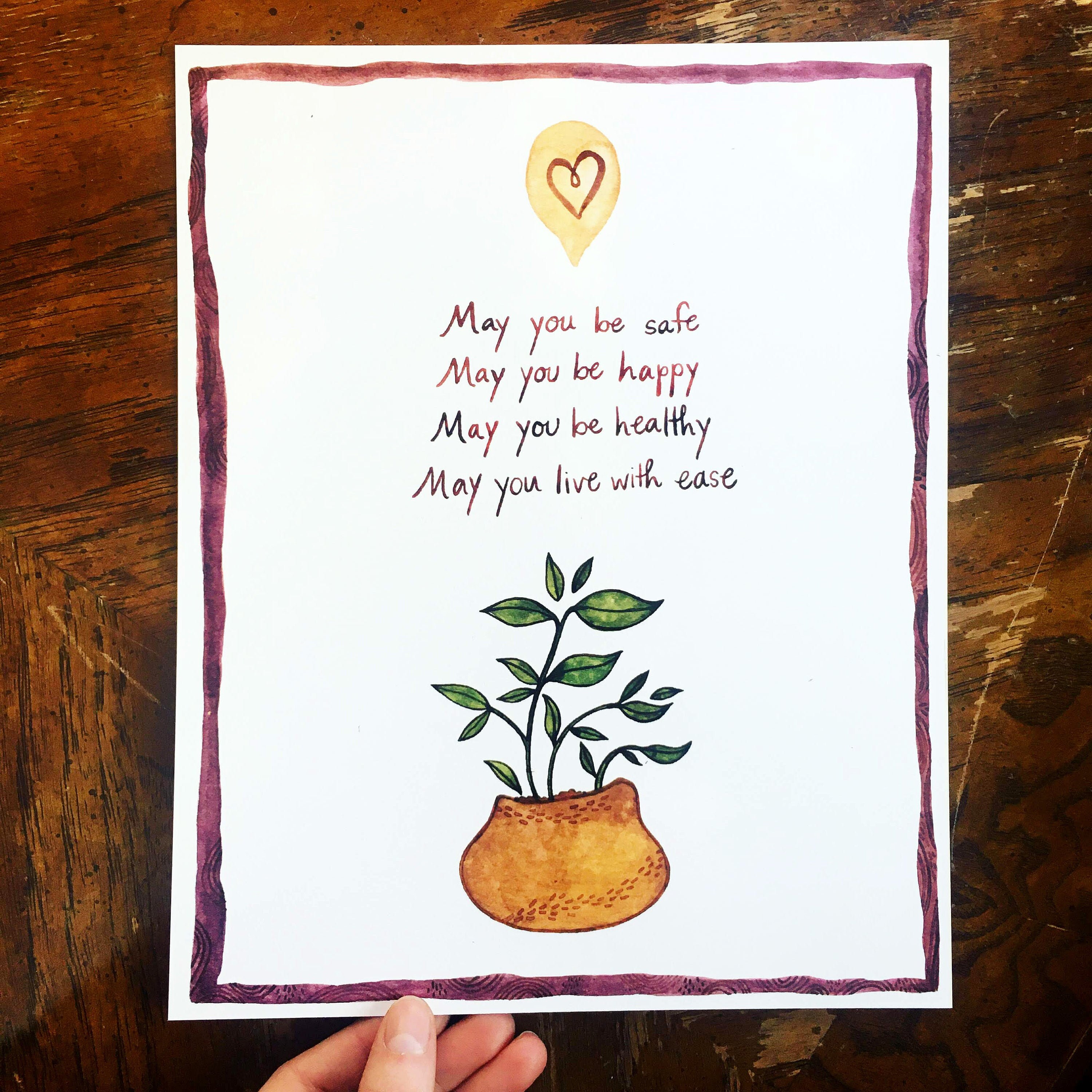 Metta Meditation Lovingkindness Archival Watercolor Art Etsy Metta Meditation Lovingkindness Archival Watercolor Art Etsy