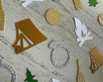Camp Bachelorette Confetti, Glamping Bridal Shower Table Scatter, Camping Bach Decor