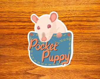 Pocket Puppy - Rat Vinyl Sticker, Cut Haustier Ratte Text Aufkleber für Haustier Ratte Liebhaber