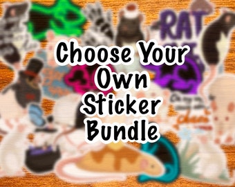 Custom Sticker Bundle: Choose Your Own Rat Vinyl Stickers
