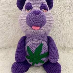 Don’t Care Bear with bloodshot eyes