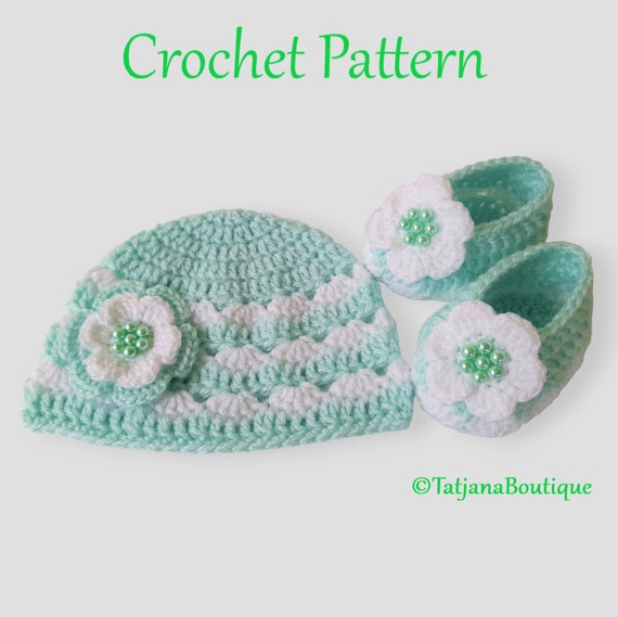 Crochet baby hat and shop booties pattern