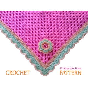 Crochet pattern baby blanket, crochet pattern pink baby blanket, baby shower gift, pink peach mint baby blanket pattern, pearl beads, PDF#53