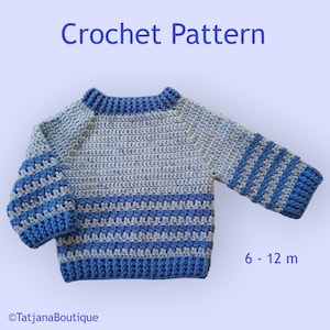 Crochet Pattern Baby Sweater, crochet baby sweater jumper pattern, crochet baby unisex sweater pattern, baby crochet pattern PDF #197