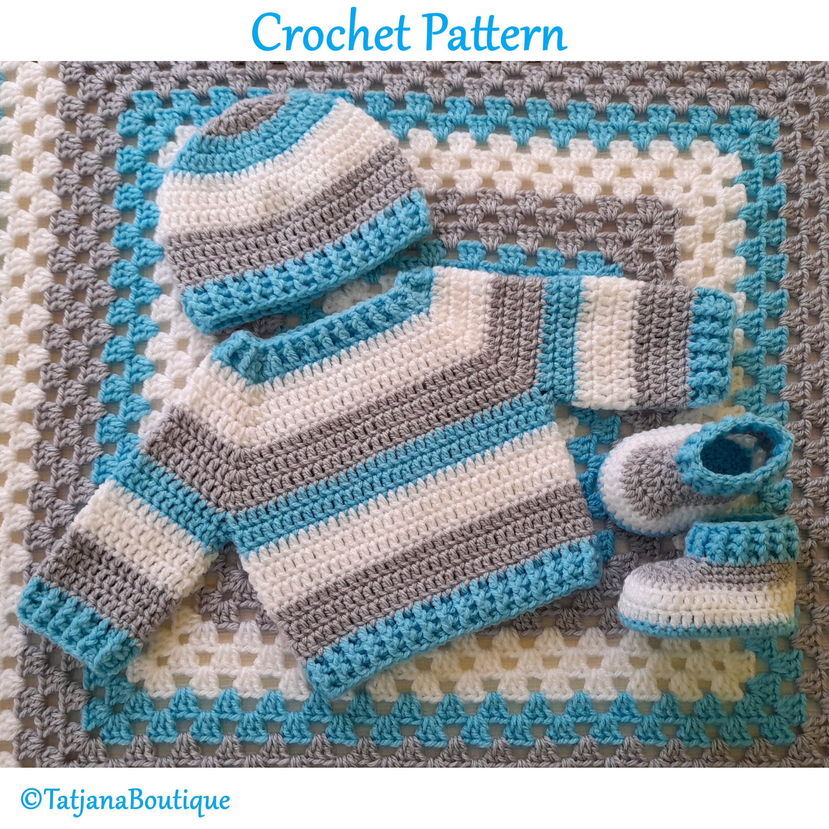 Blanket Sweater 5pcs Crocheted Newborn Baby Set Blanket, Top
