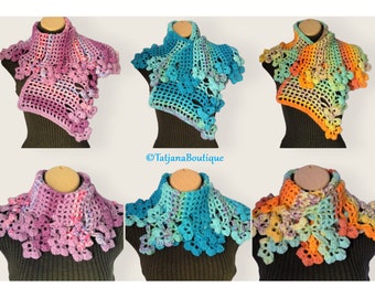 Crochet Scarf Pattern, women crochet scarf pattern, crochet shawl pattern, crochet neck warmer pattern, crochet pattern tutorial PDF # 65.