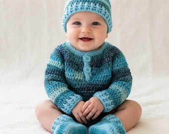 Häkelanleitung Baby Pullover, Mütze und Schühchen, PDF #184