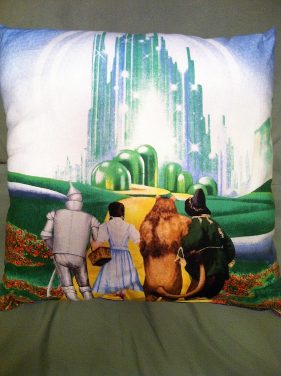Wizard Of Oz Throw Pillow Tinman Dorothy Lion Scarecrow On The Etsy