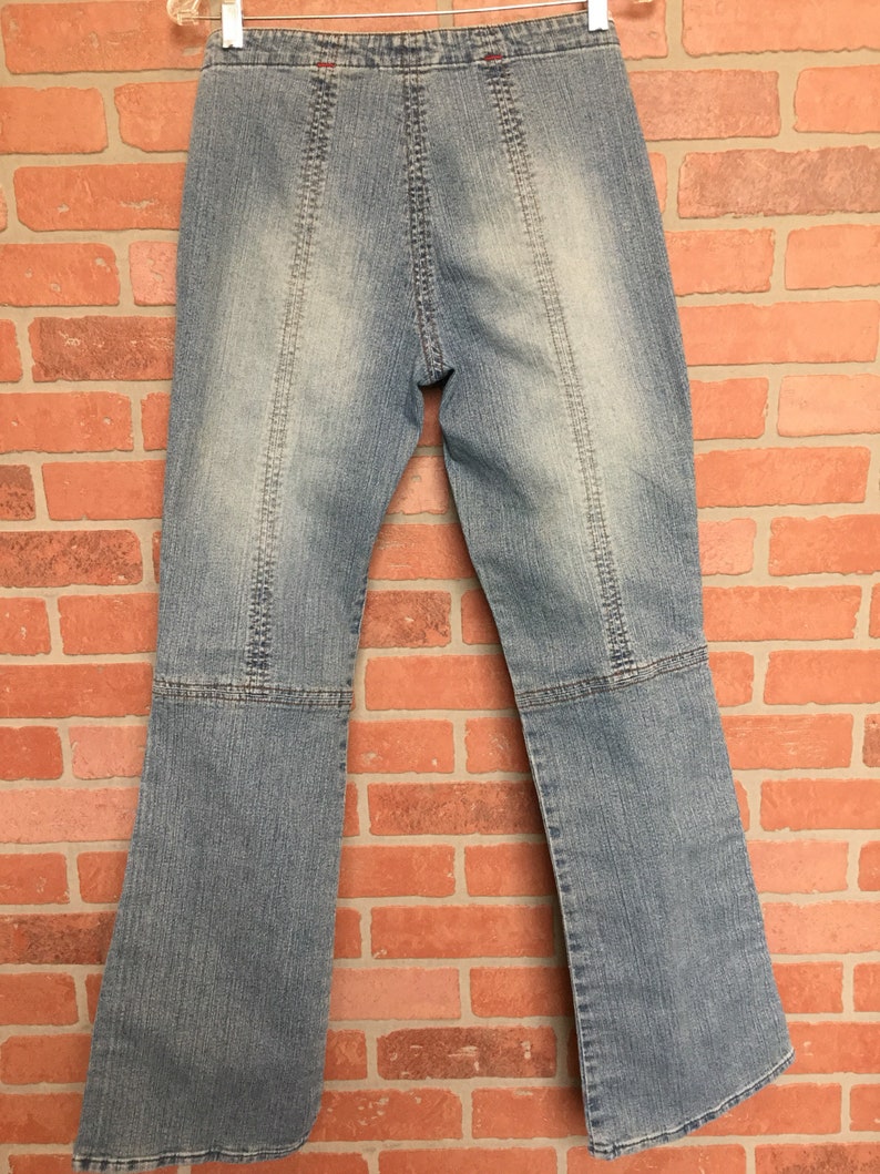 Vintage Gasoline Jeans womens size 9 flare leg side zipper | Etsy