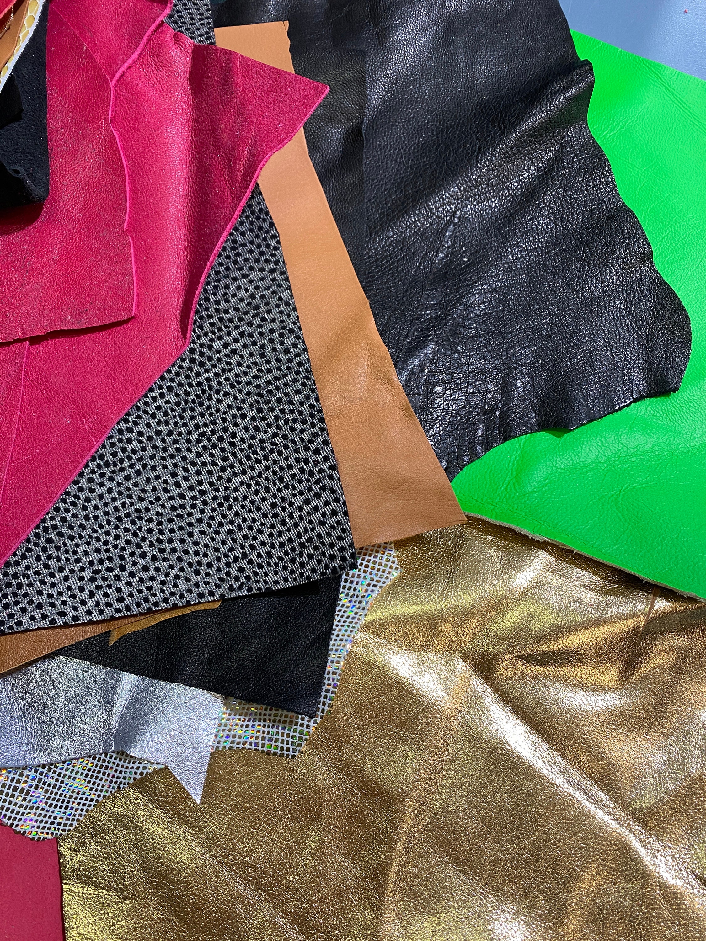 Upholstery Leather Scraps for small crafts 1 - 2 Hands