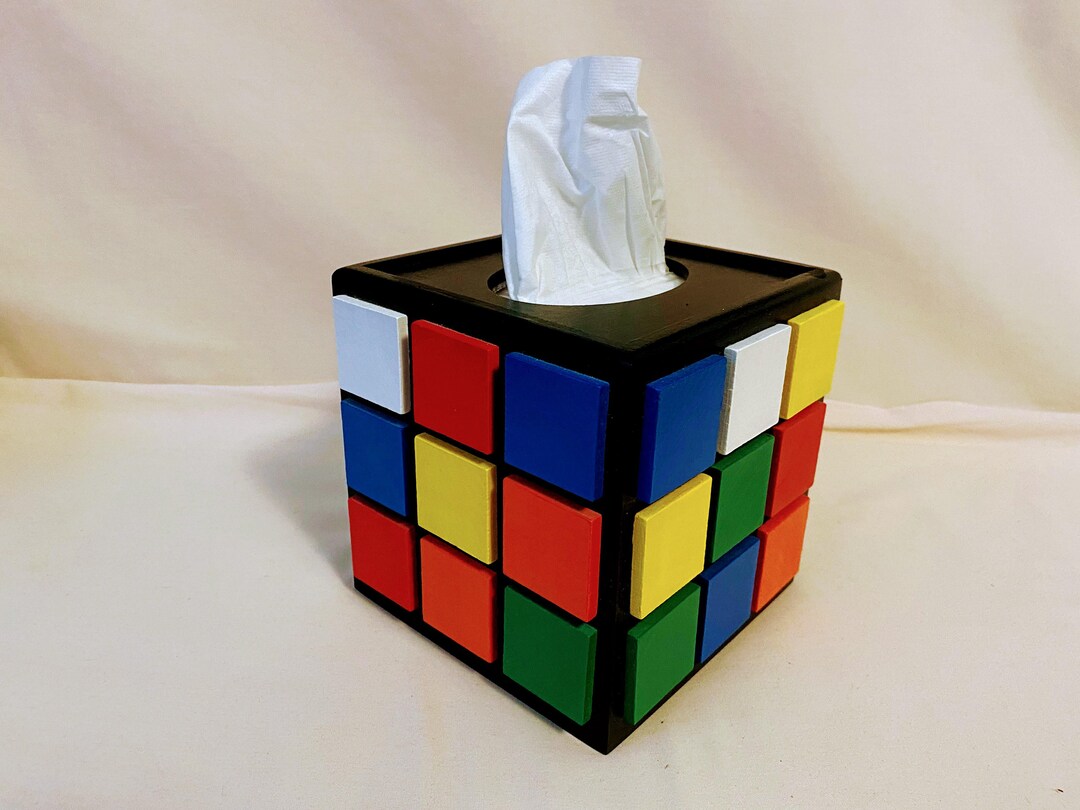 Rubiks Cube Tissue Box Holder Handmade Etsy