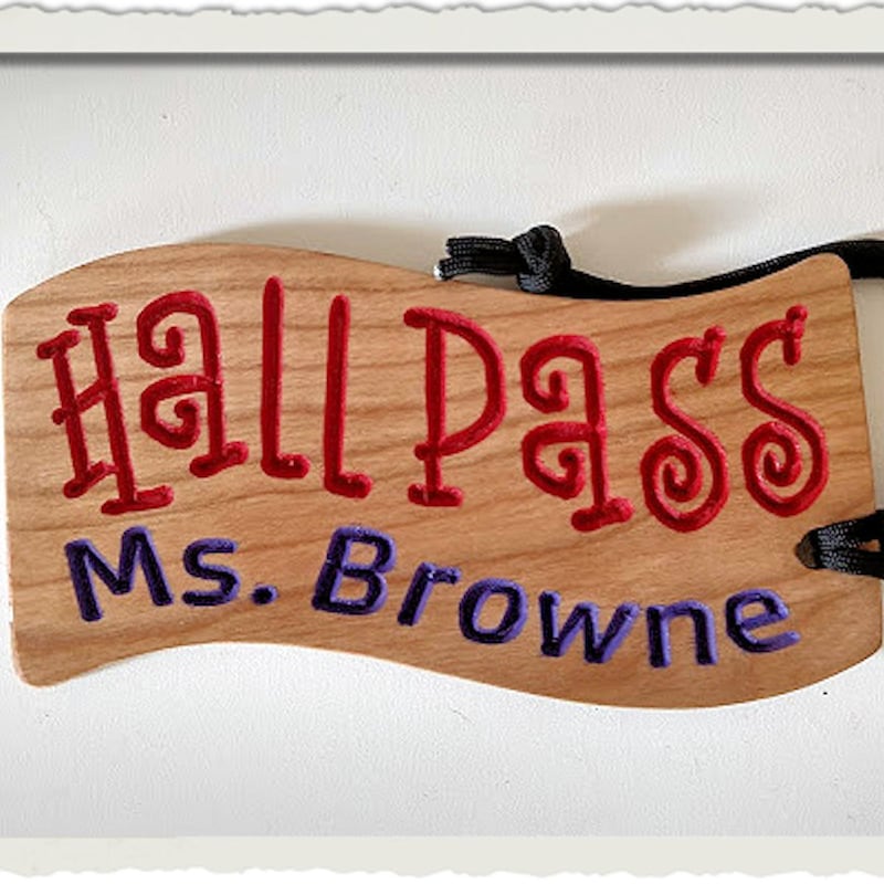Notepad Wood Green Hall Pass - Etsy