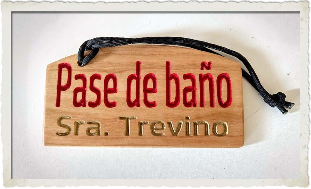 PERSONALIZED SPANISH PASS Great Teacher Gift Over 16 Text Color Choices Hand Painted Cherry Wood