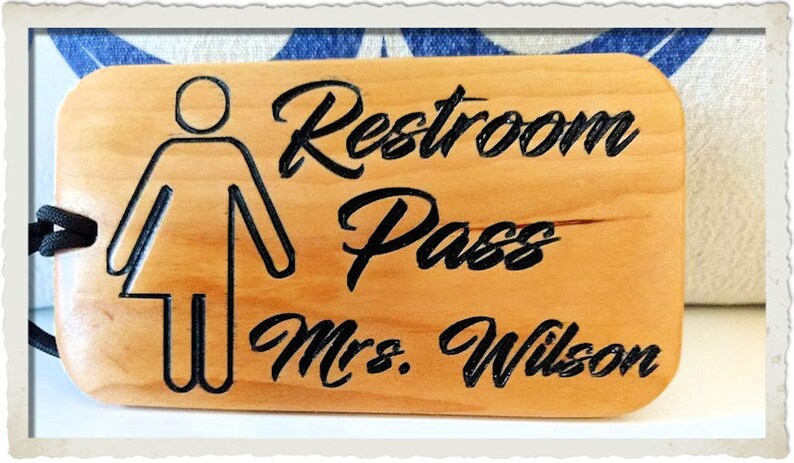 GENDER NEUTRAL PASS Personalized Bathroom Restroom Pass - Etsy
