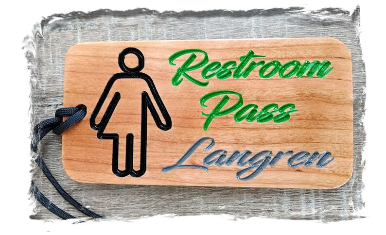 GENDER NEUTRAL PASS Personalized Bathroom Restroom Pass - Etsy