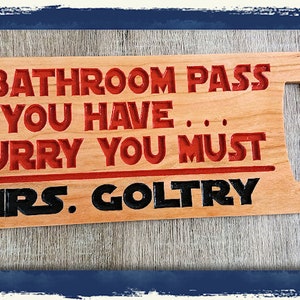 LARGE SPACE PASS | This pass makes a great gift for a teacher with a space themed classroom | Personalized name | Cherry wood