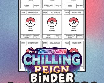 CHILLING REIGN Pokémon Binder Placeholder Cards | Printable Master Set Placeholders | Digital Download