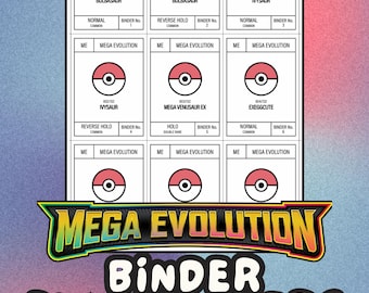 MEGA EVOLUTION Pokémon Binder Placeholder Cards | Printable Master Set Placeholders | Digital Download