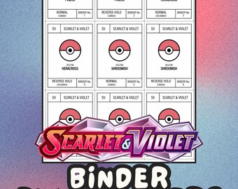 SCARLET & VIOLET Pokémon Binder Placeholder Cards | Printable Master Set Placeholders | Digital Download