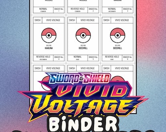 VIVID VOLTAGE Pokémon Binder Placeholder Cards | Printable Master Set Placeholders | Digital Download