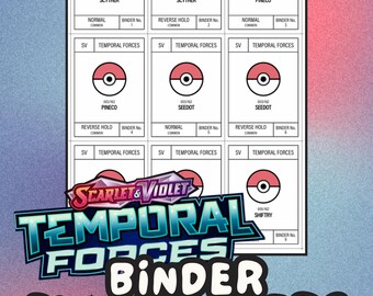 TEMPORAL FORCES Pokémon Binder Placeholder Cards | Printable Master Set Placeholders | Digital Download