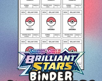 BRILLIANT STARS Pokémon Binder Placeholder Cards | Printable Master Set Placeholders | Digital Download