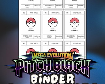 PITCH BLACK Pokémon Binder Placeholder Cards | Printable Master Set Placeholders | Digital Download