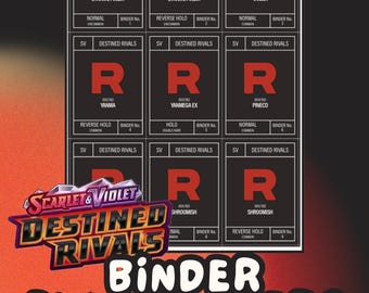 DESTINED RIVALS Pokémon Binder Placeholder Cards | Team Rocket Design | Printable Master Set Placeholders | Digital Download