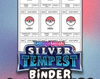 SILVER TEMPEST Pokémon Binder Placeholder Cards | Printable Master Set Placeholders | Digital Download