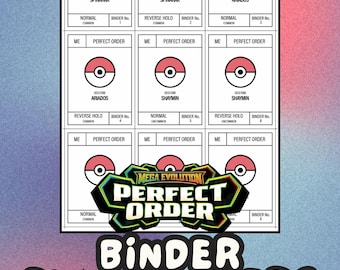 PERFECT ORDER Pokémon Binder Placeholder Cards | Printable Master Set Placeholders | Digital Download