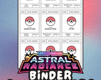 ASTRAL RADIANCE Pokémon Binder Placeholder Cards | Printable Master Set Placeholders | Digital Download